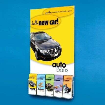Wall Acrylic Brochure Holder w/ Brochure Pockets