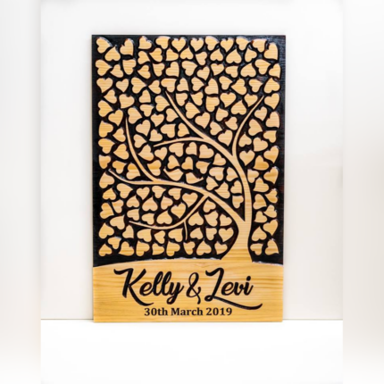 Wooden "Heart-Tree" Signature Board (No Colour)