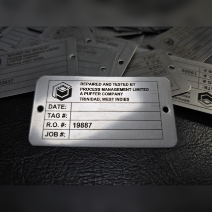 "Repaired And Tested By" Stainless Steel Tag