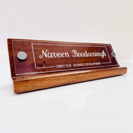 Wooden & Acrylic Desk Sign